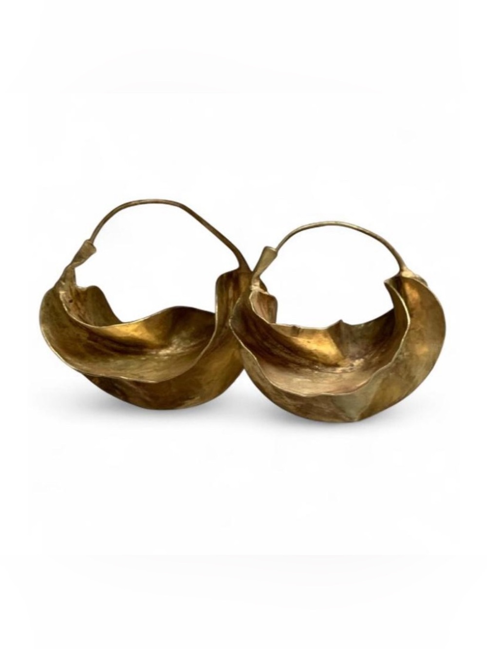 African Fulani earrings,medium sized,brass.